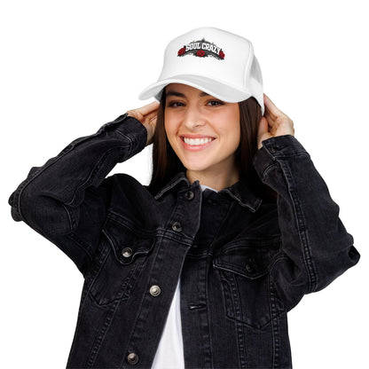 Soul Crazy Trucker Hat — Retro Rose Mesh Foam Cap