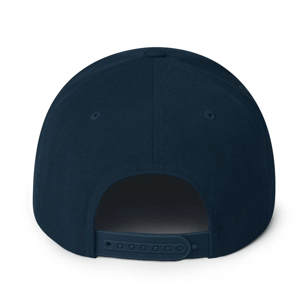 Gorra snapback azul marino, cierre trasero ajustable