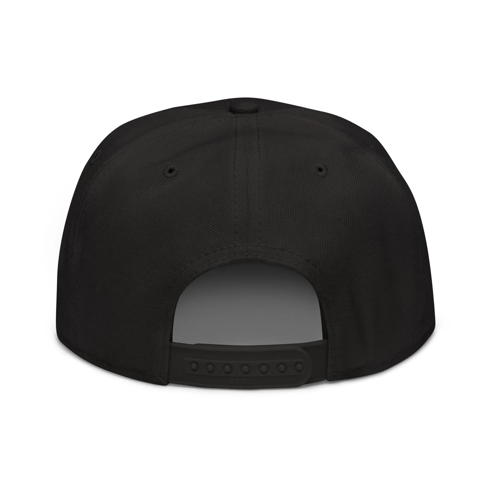 Gorra snapback negra, cierre trasero ajustable
