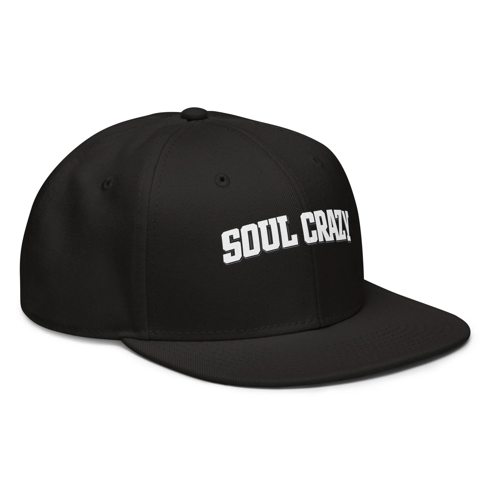 Gorra snapback negra Soul Crazy, vista lateral derecha