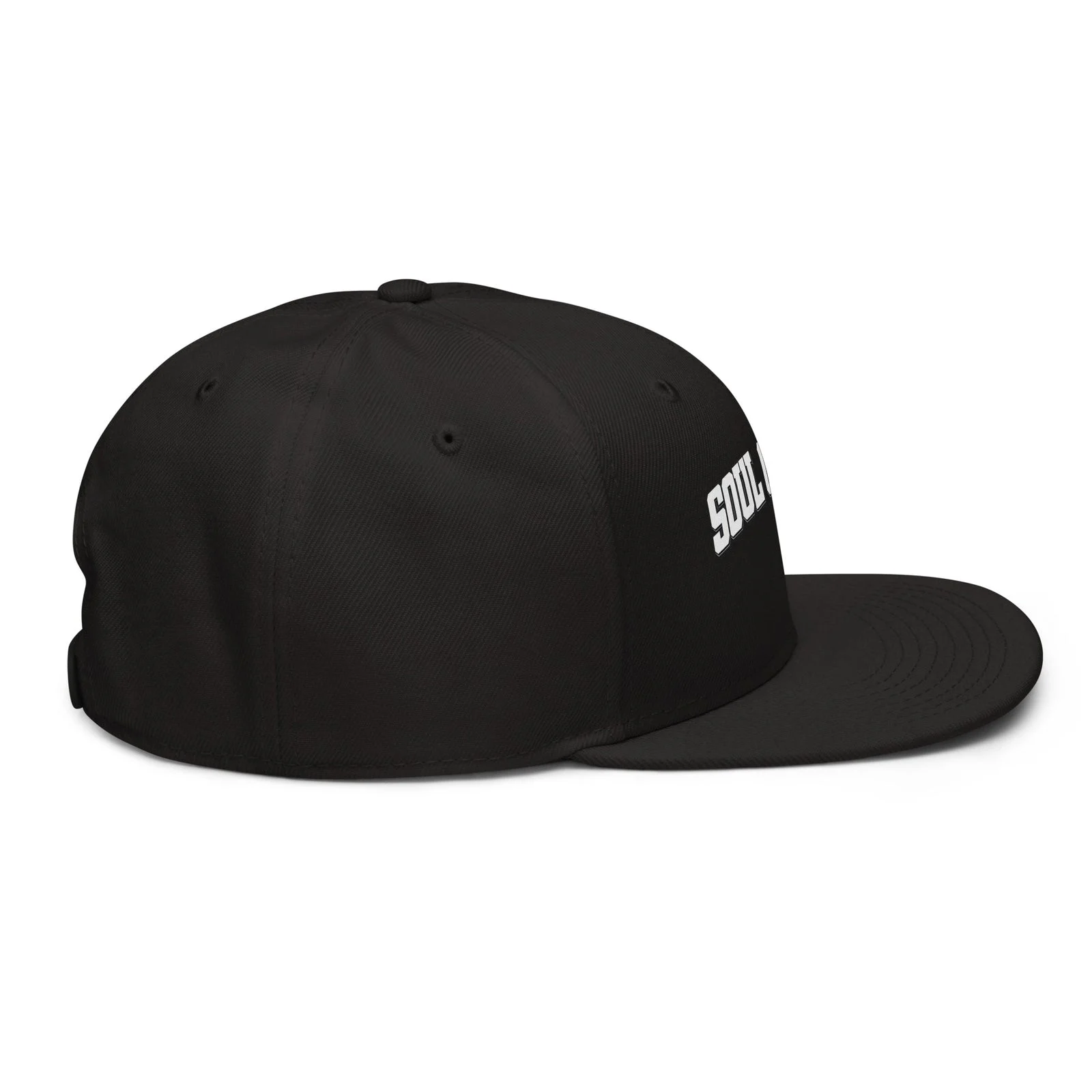 Gorra snapback negra, perfil