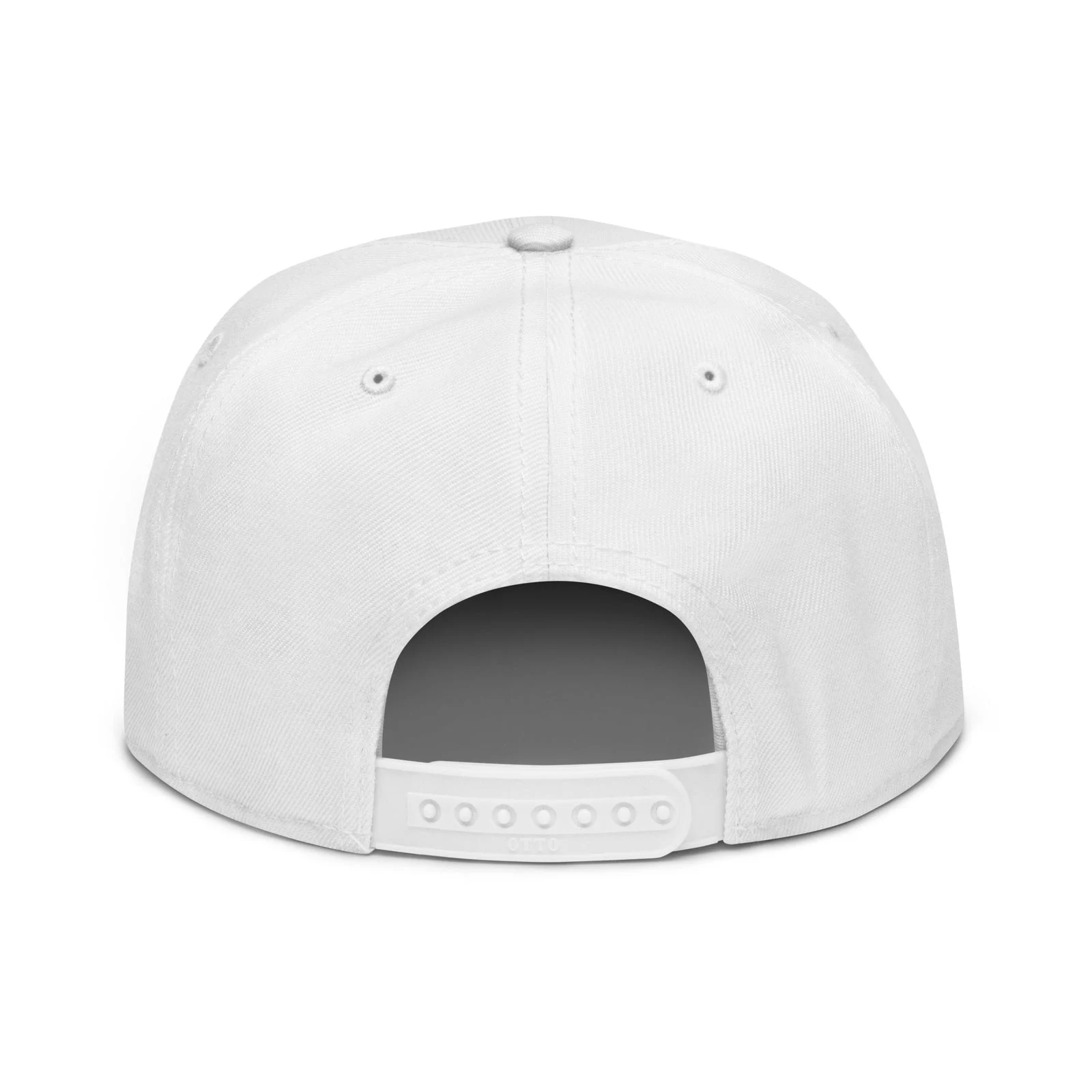 Gorra snapback blanca, cierre trasero ajustable