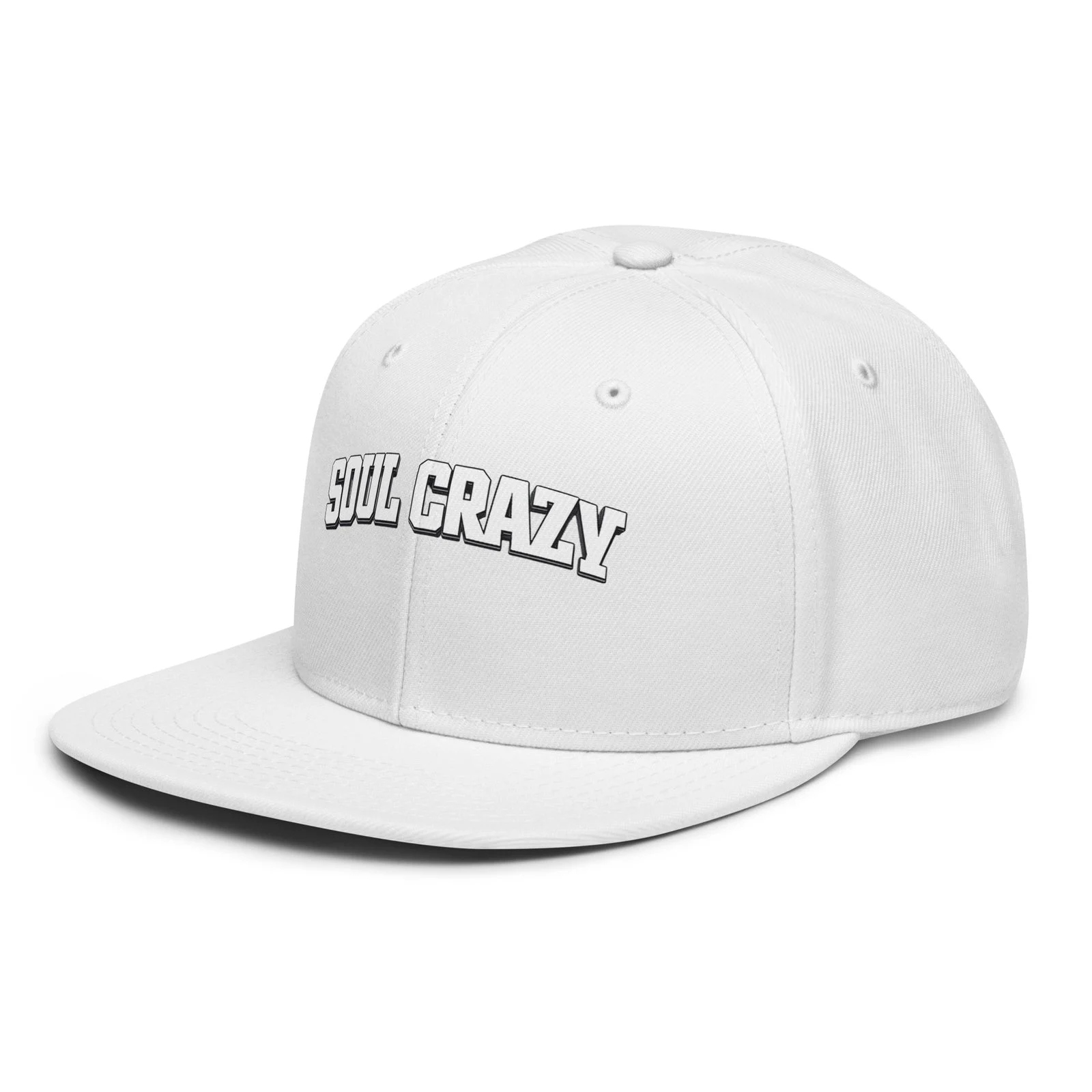 Gorra snapback blanca Soul Crazy, vista de tres cuartos