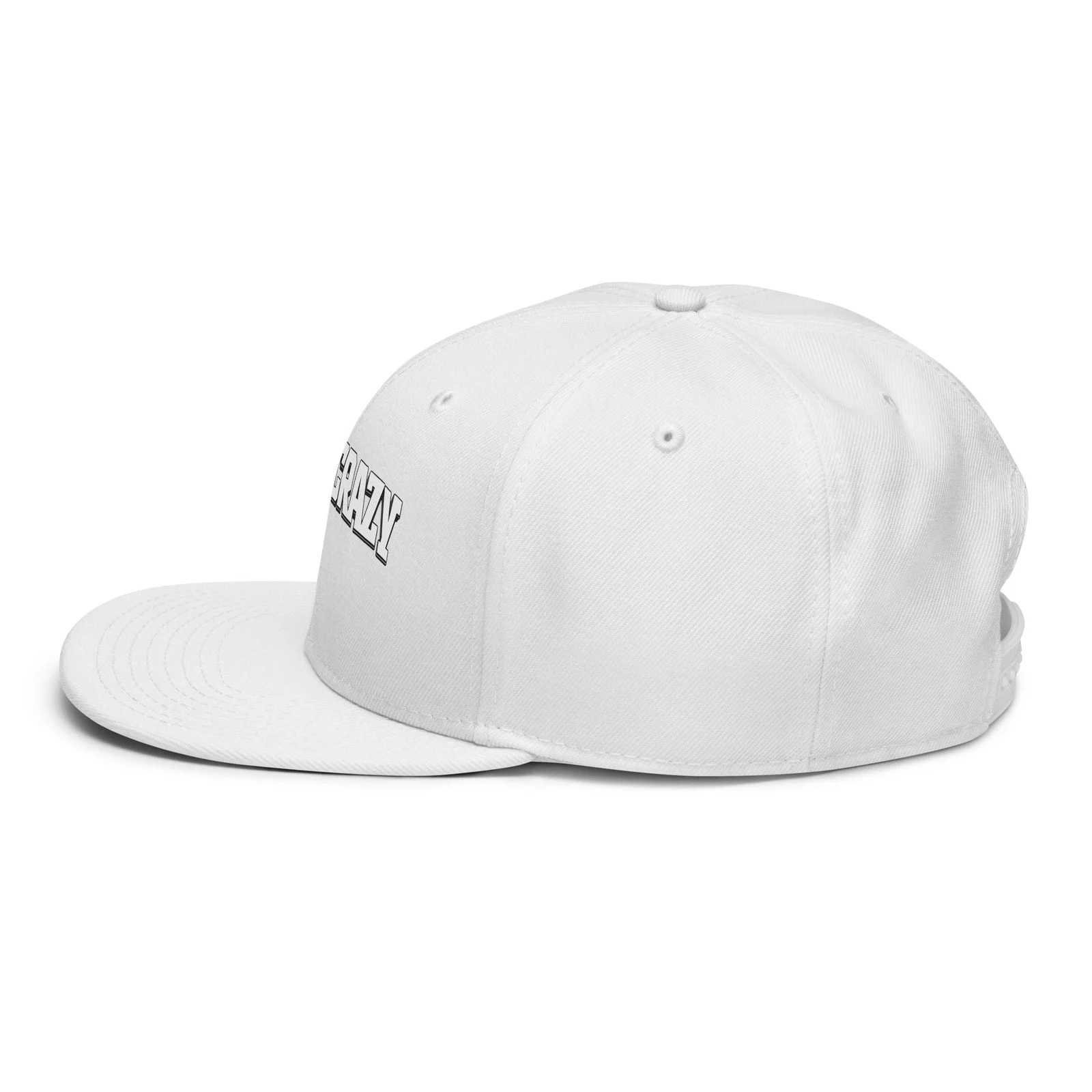 Gorra snapback blanca, vista lateral