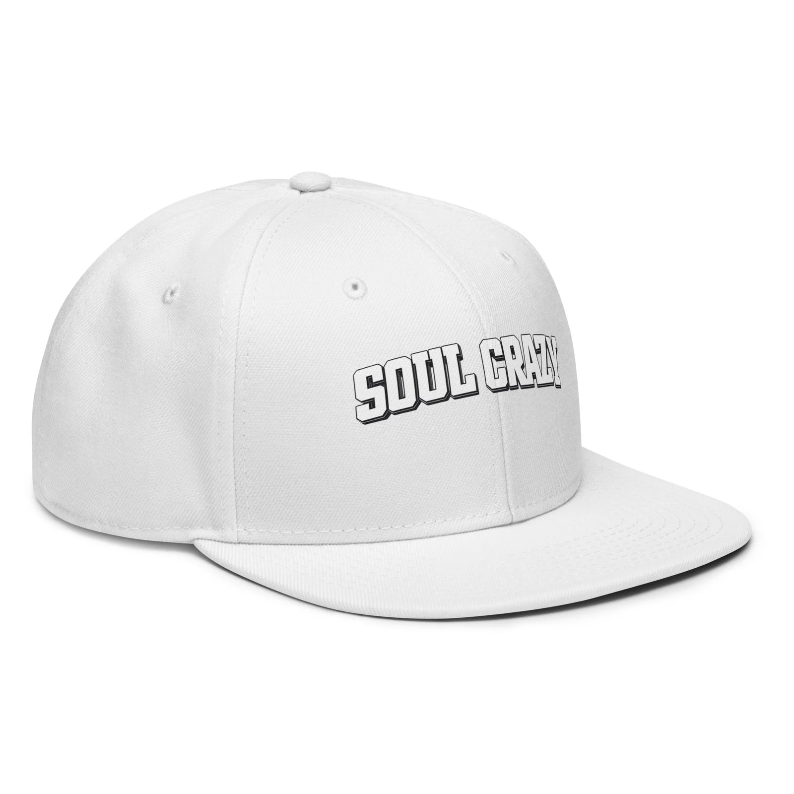 Gorra snapback blanca Soul Crazy, vista lateral derecha