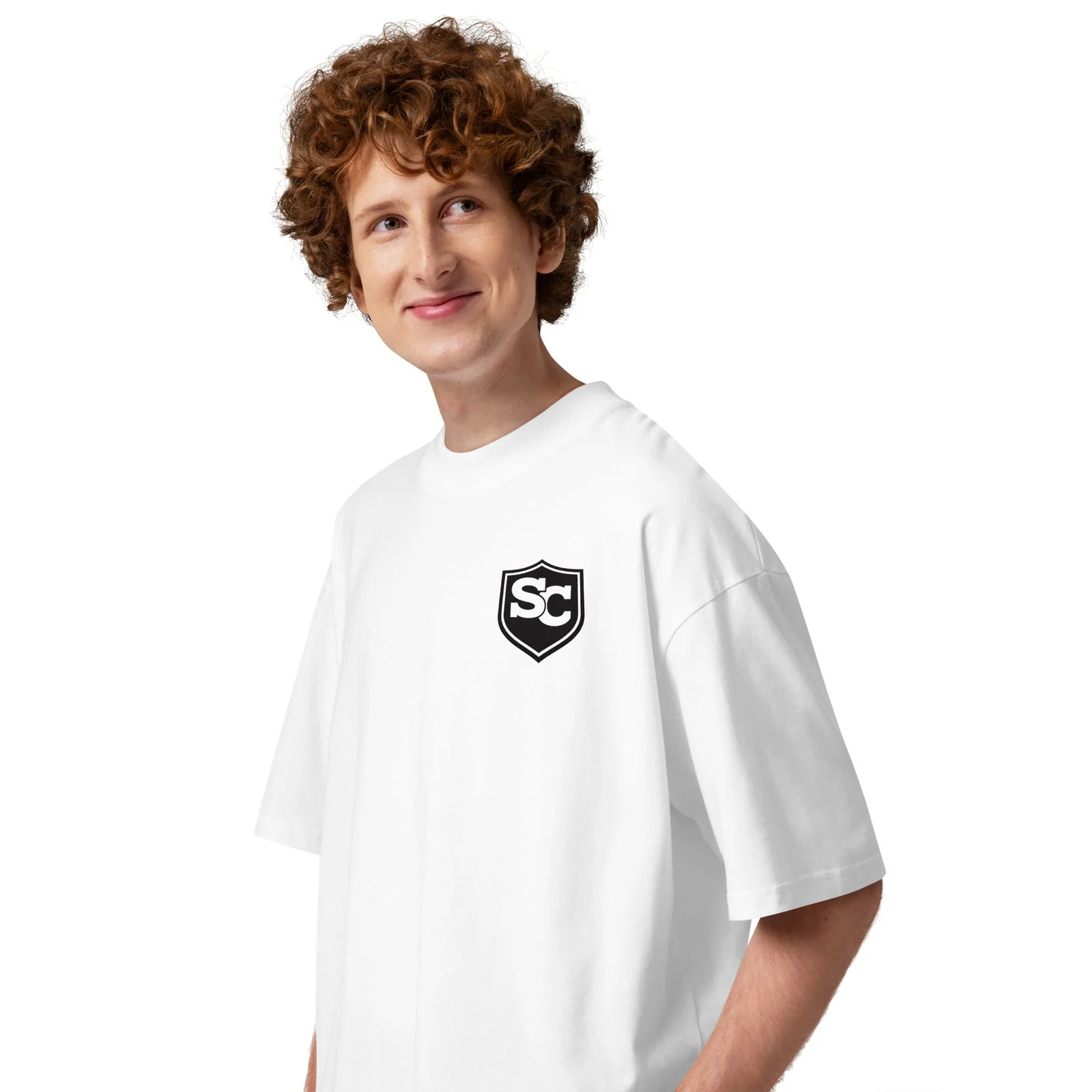 Camiseta oversize blanca Soul Crazy, vista de tres cuartos