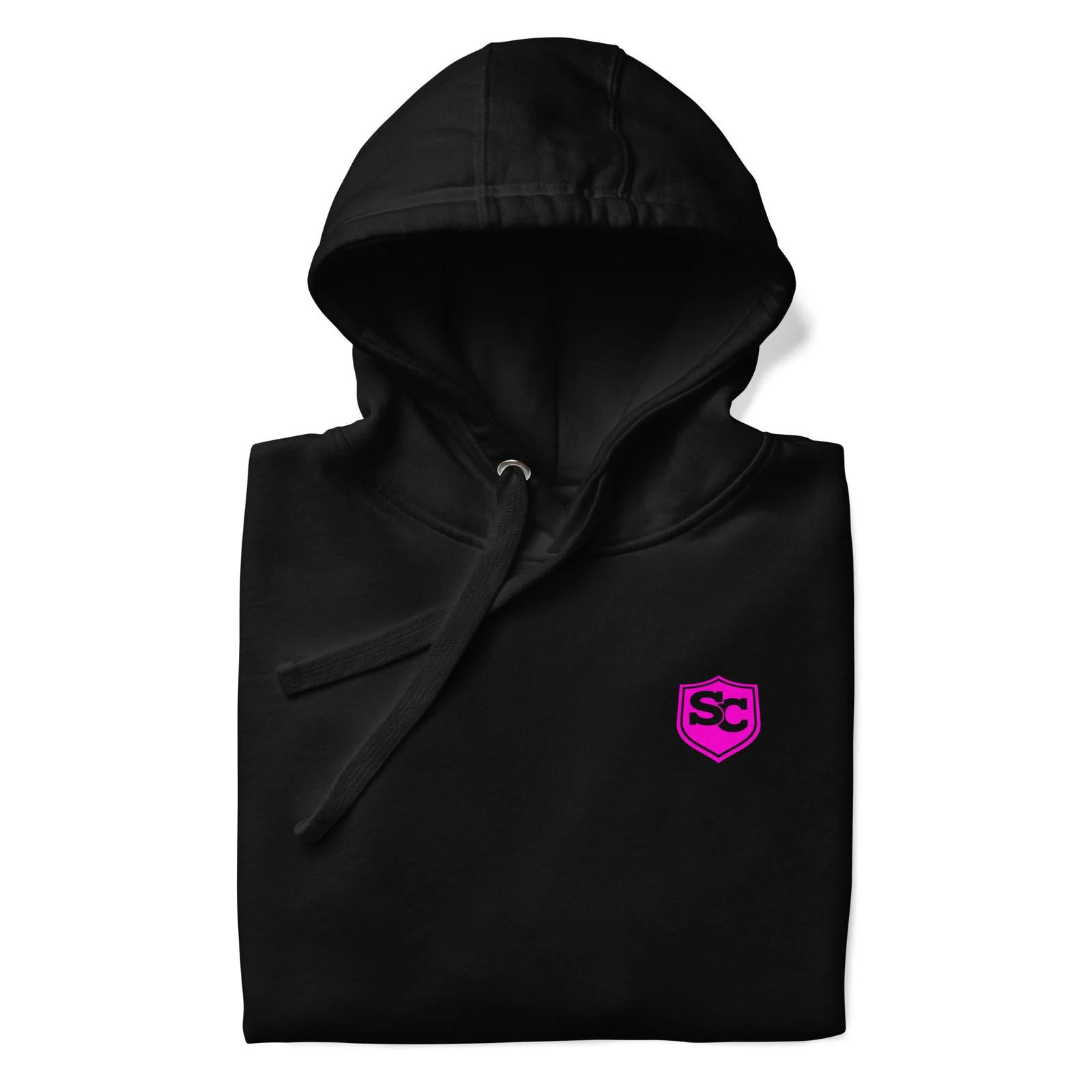 Sudadera Candy negra doblada con el escudo SC