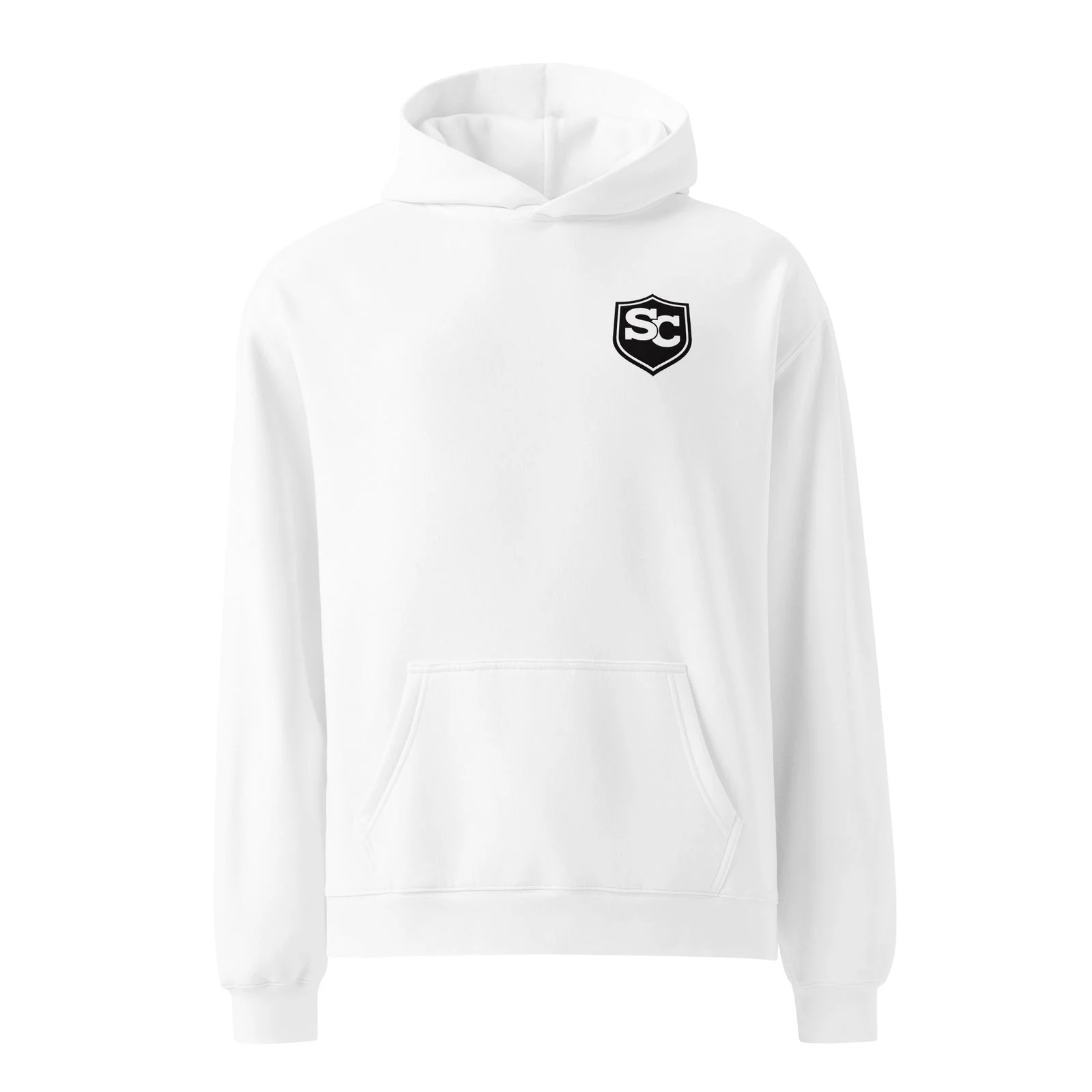 Sudadera Candy Relax blanca con el escudo SC, vista frontal